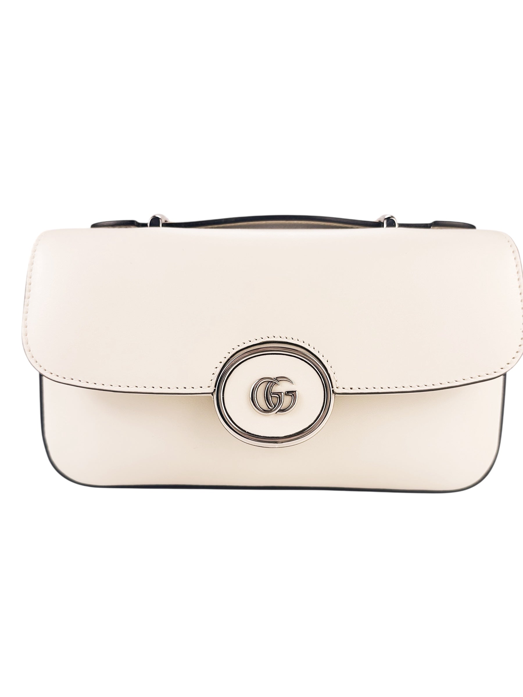 Gucci Calfskin Cream Petite GG Shoulder Bag Mini