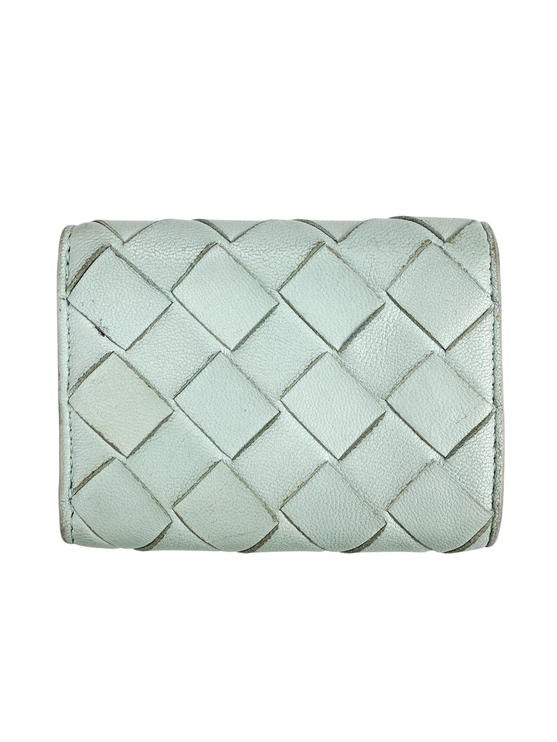 Light Blue Leather Compact Wallet