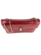 Bulgari Red Leather Serpenti Forever Handbag Medium