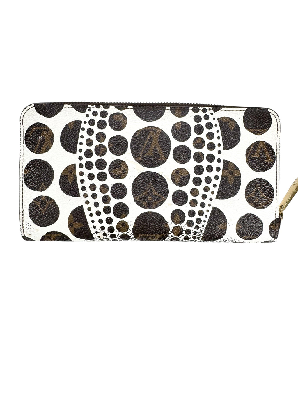 Louis Vuitton White Pumpkin Dots Coated Canvas Zippy Wallet