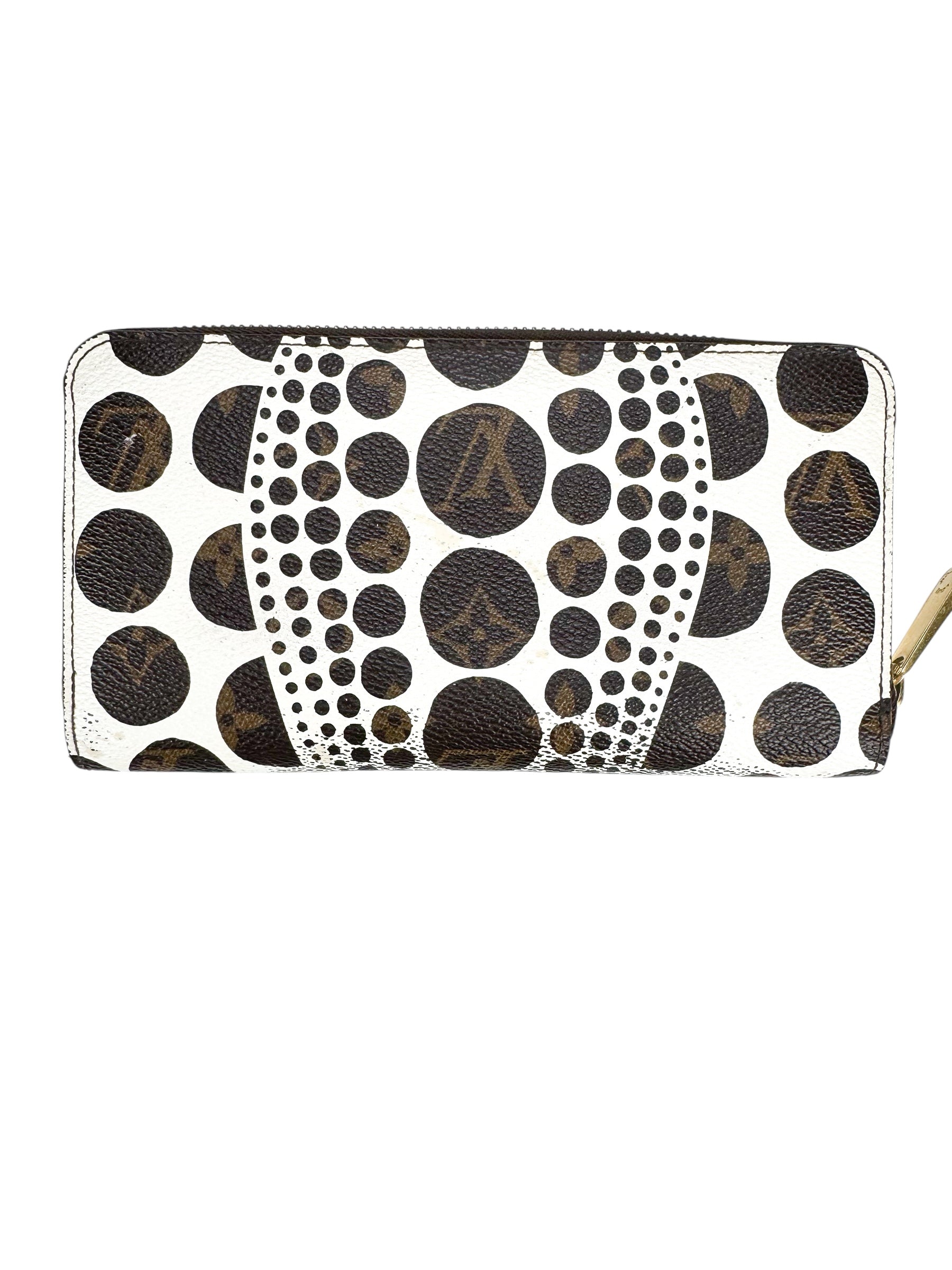 Louis Vuitton White Pumpkin Dots Coated Canvas Zippy Wallet