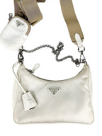 Prada Cream Nylon Re Edition Shoulder Bag