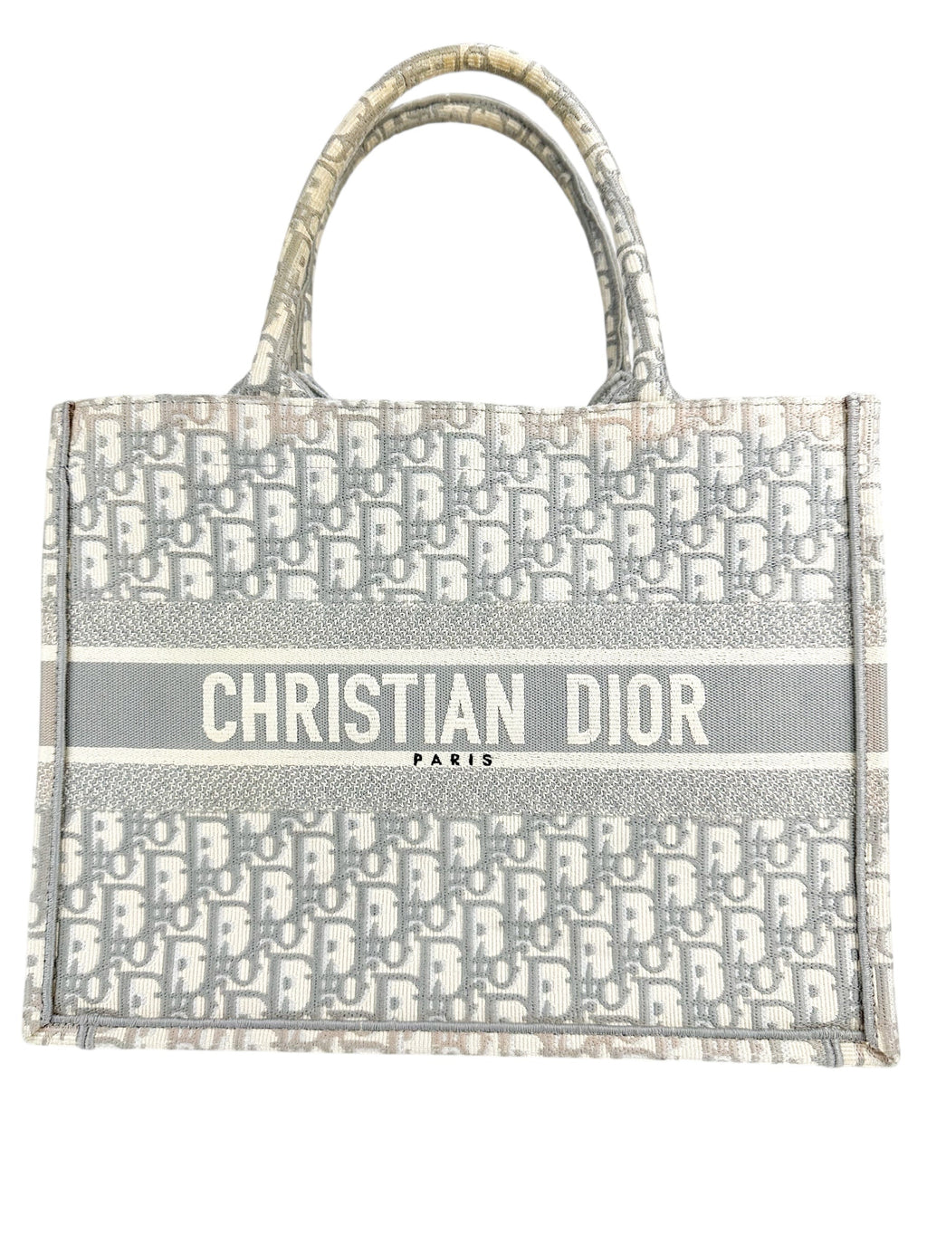 Christian Dior Grey Canvas Oblique Book Tote