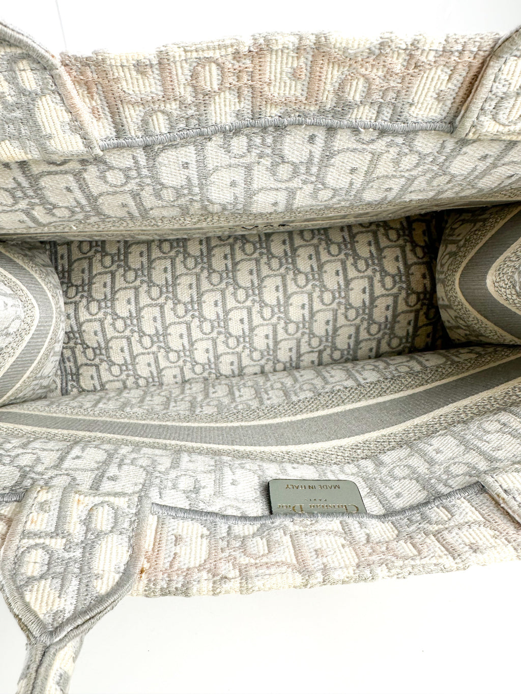 Christian Dior Grey Canvas Oblique Book Tote