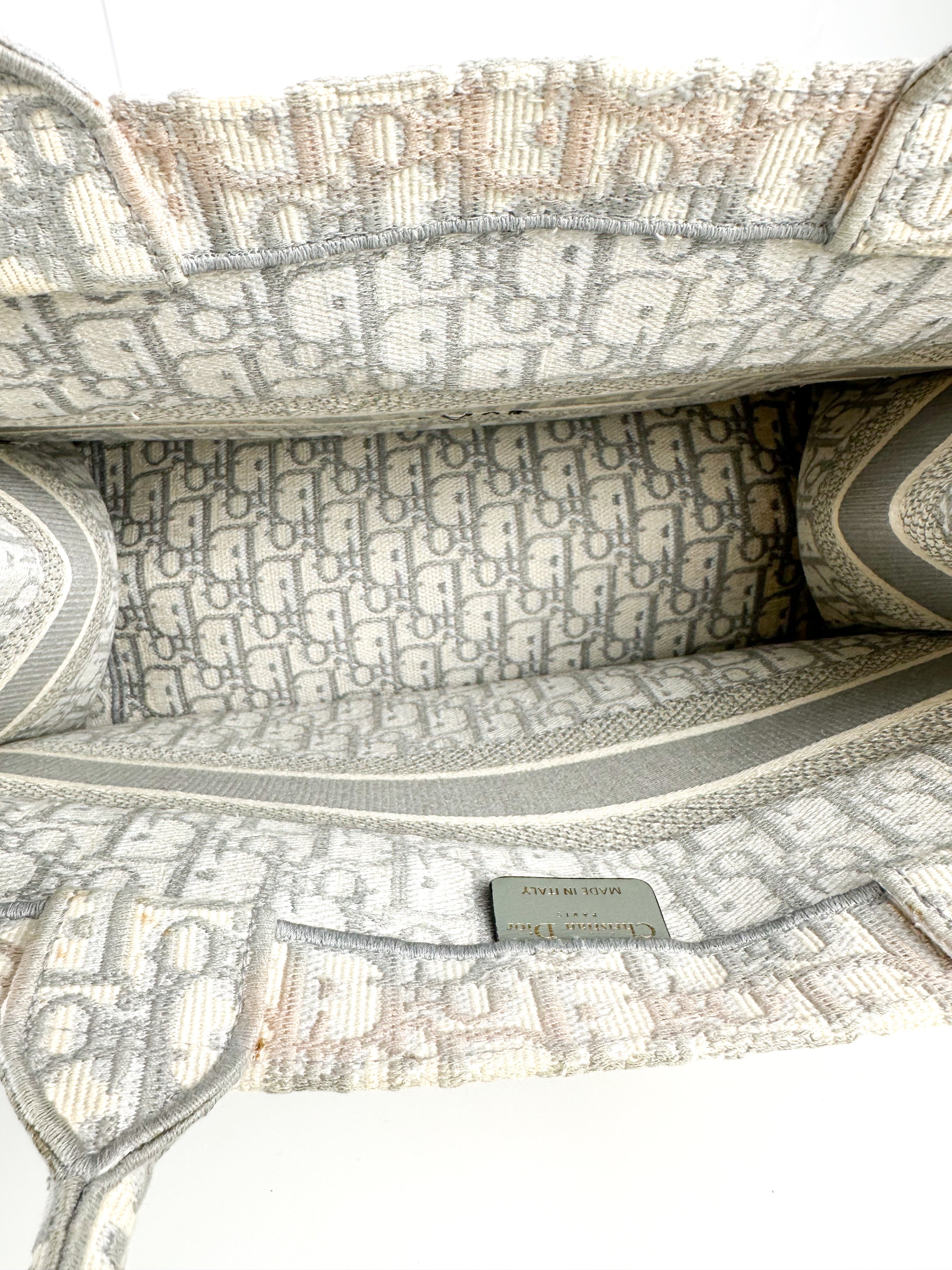 Christian Dior Grey Canvas Oblique Book Tote