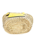 Loewe Yellow Raffia And Leather Basket Bag