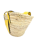 Loewe Yellow Raffia And Leather Basket Bag