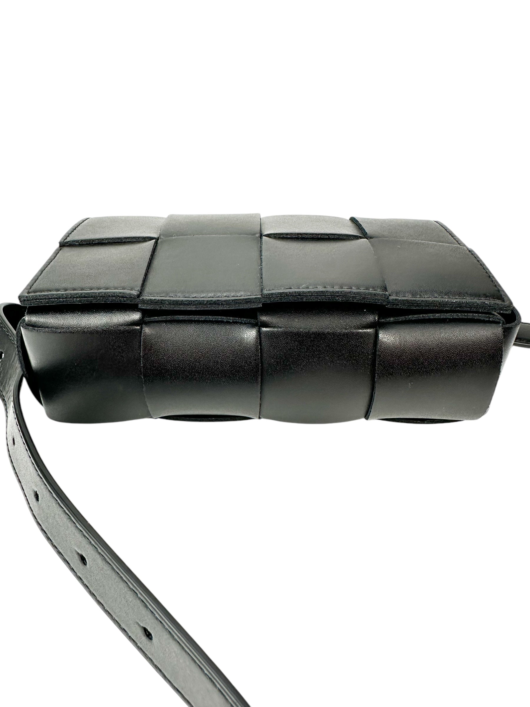 Bottega Veneta Black Leather Casette Belt Bag