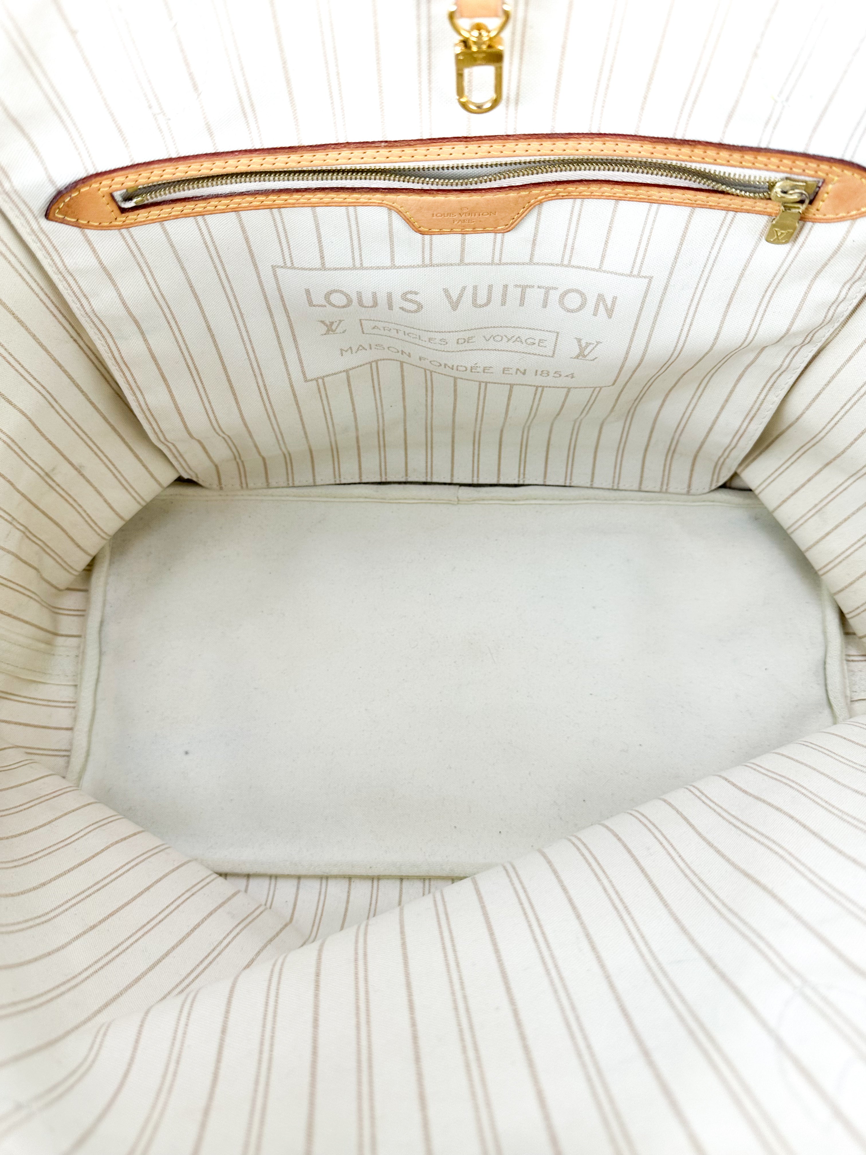Louis Vuitton Coated Canvas Damier Azur Handbag GM