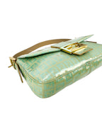 Fendi Mint Vinyl Zucchino Baguette Handbag