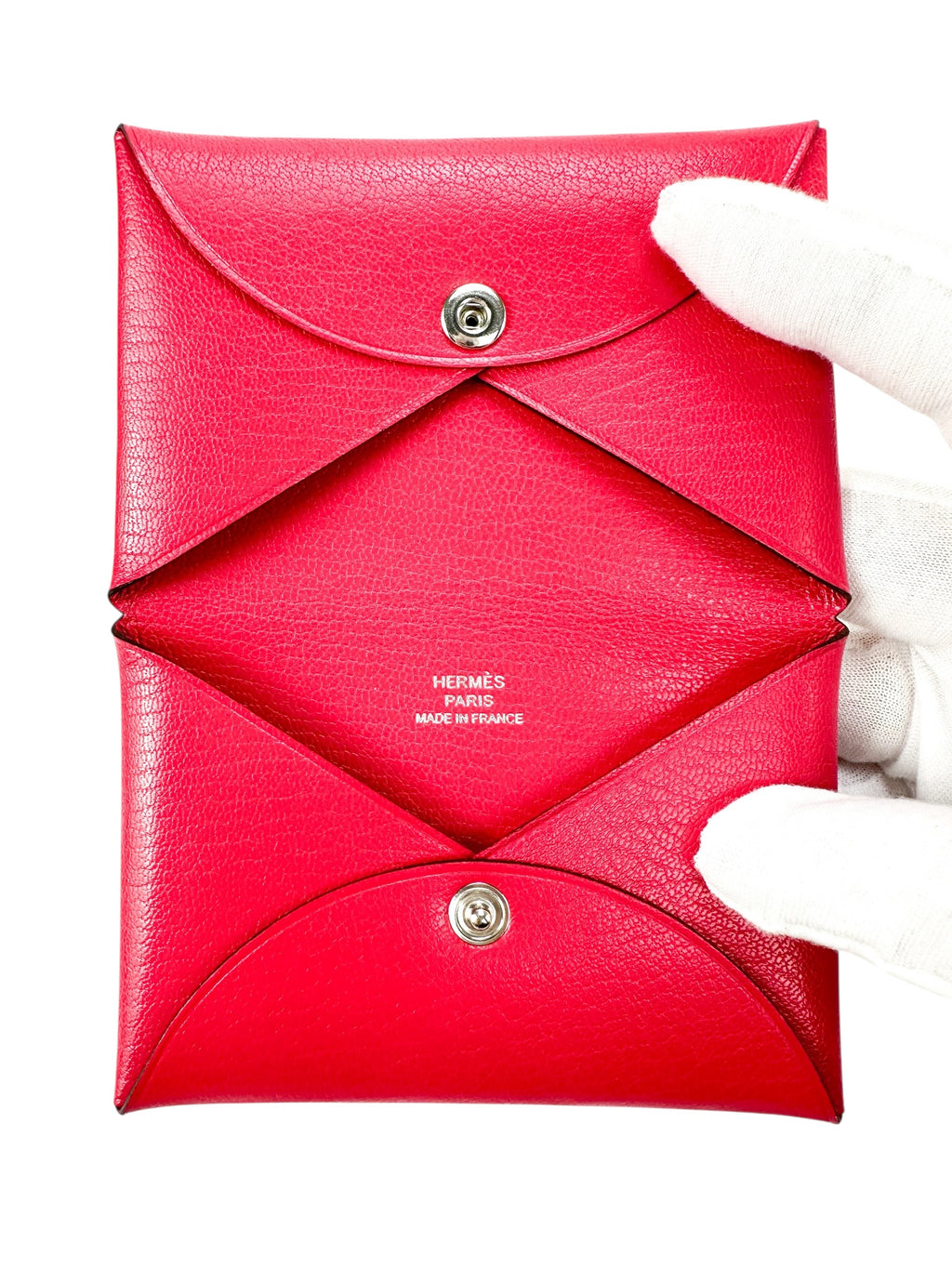 Hermes Calvi Card Holder Rose Extreme