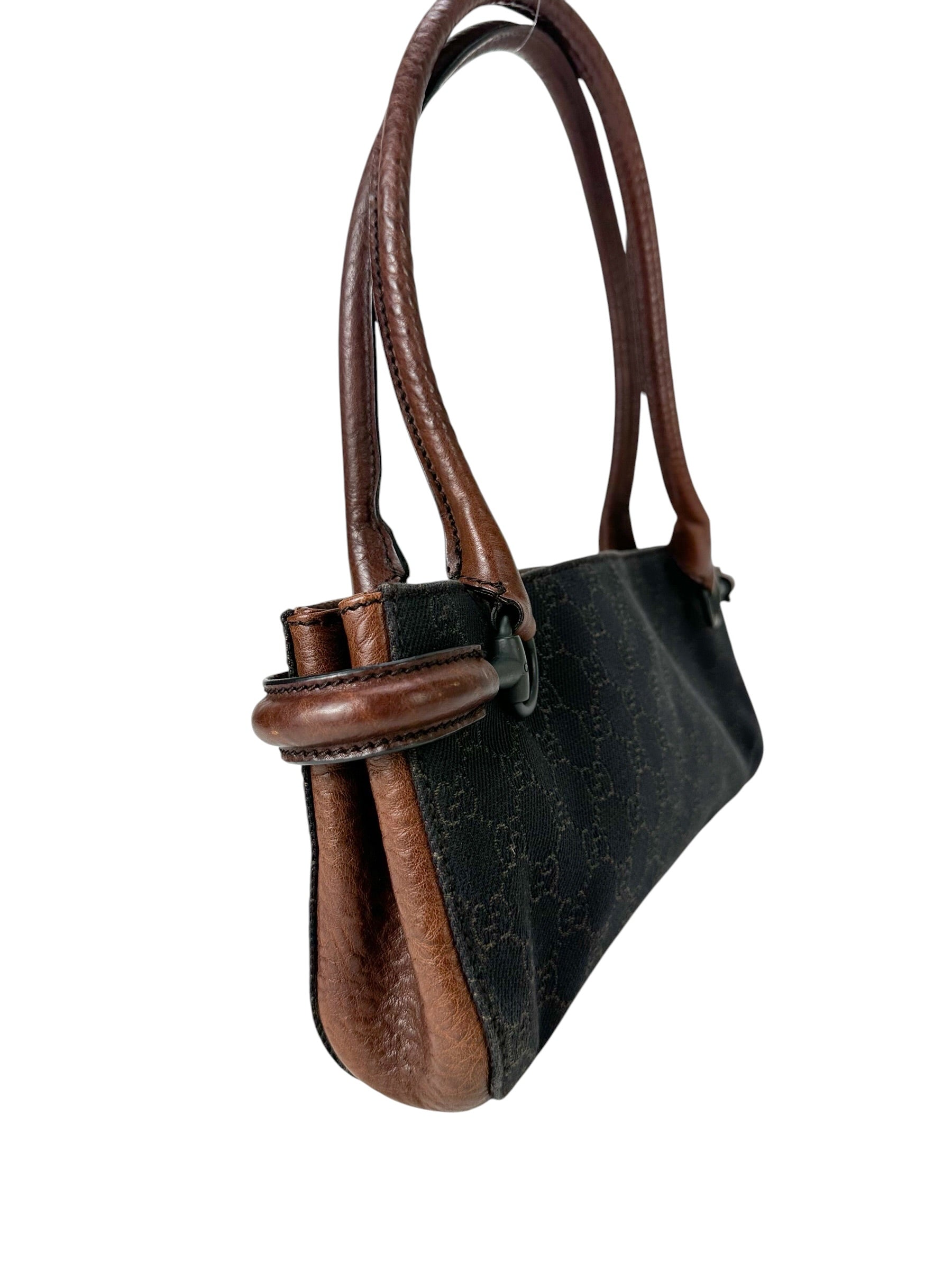 Gucci By Tom Ford Brown Canvas GG Monogram East West Bag