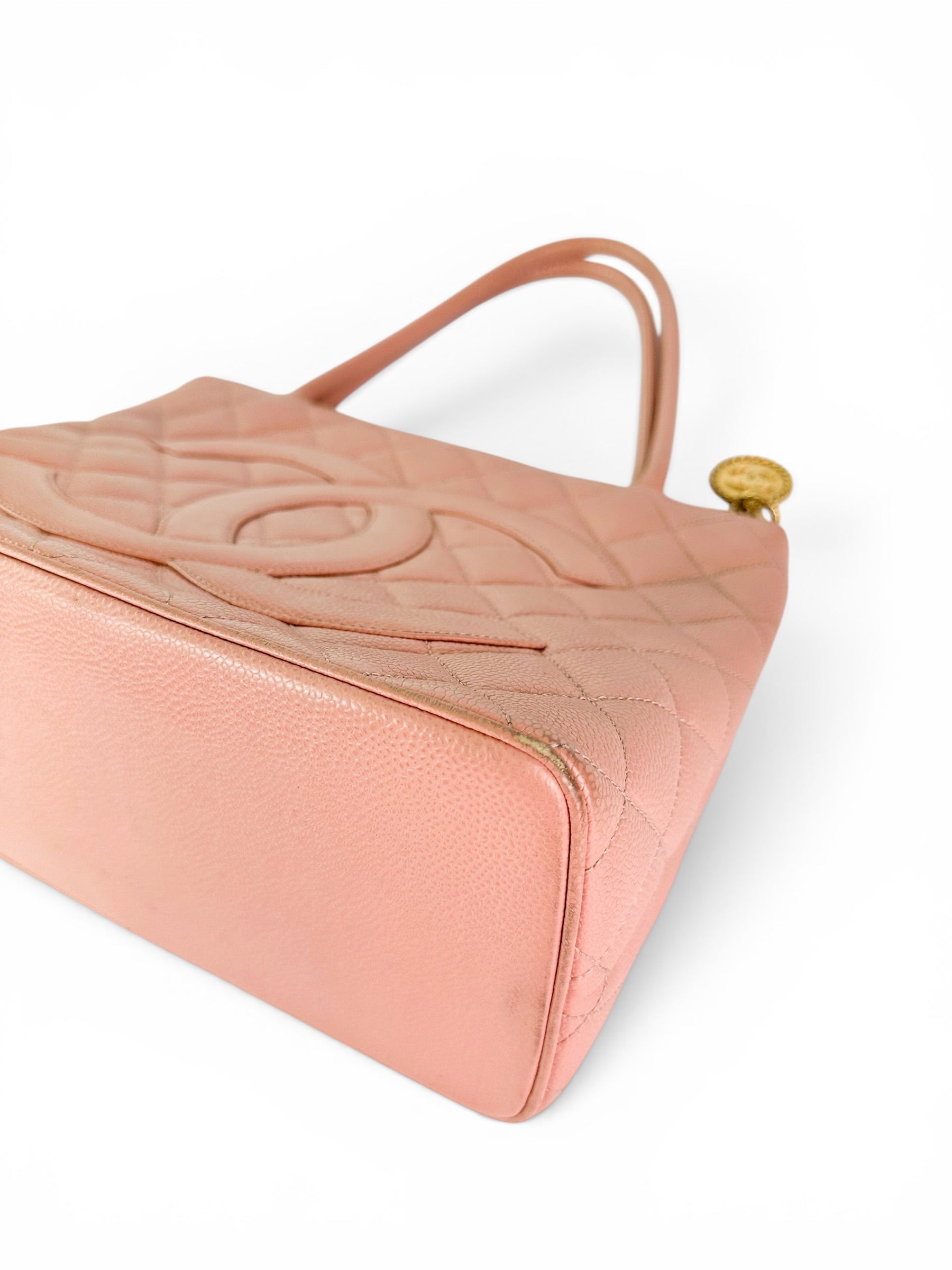 Chanel Pink Caviar Leather Medallion Tote