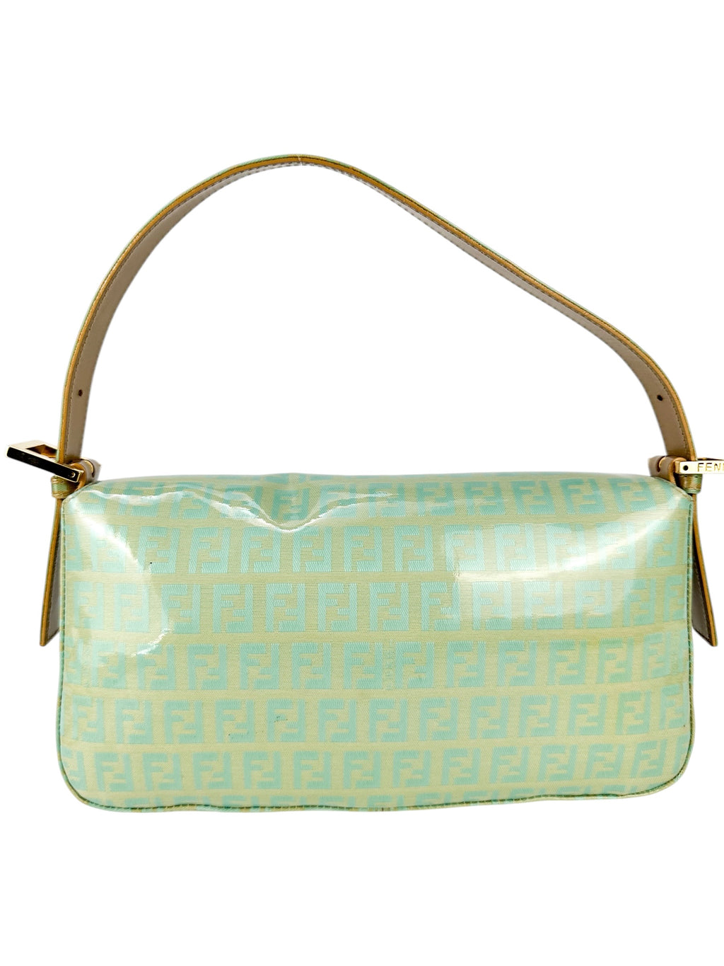 Fendi Mint Vinyl Zucchino Baguette Handbag