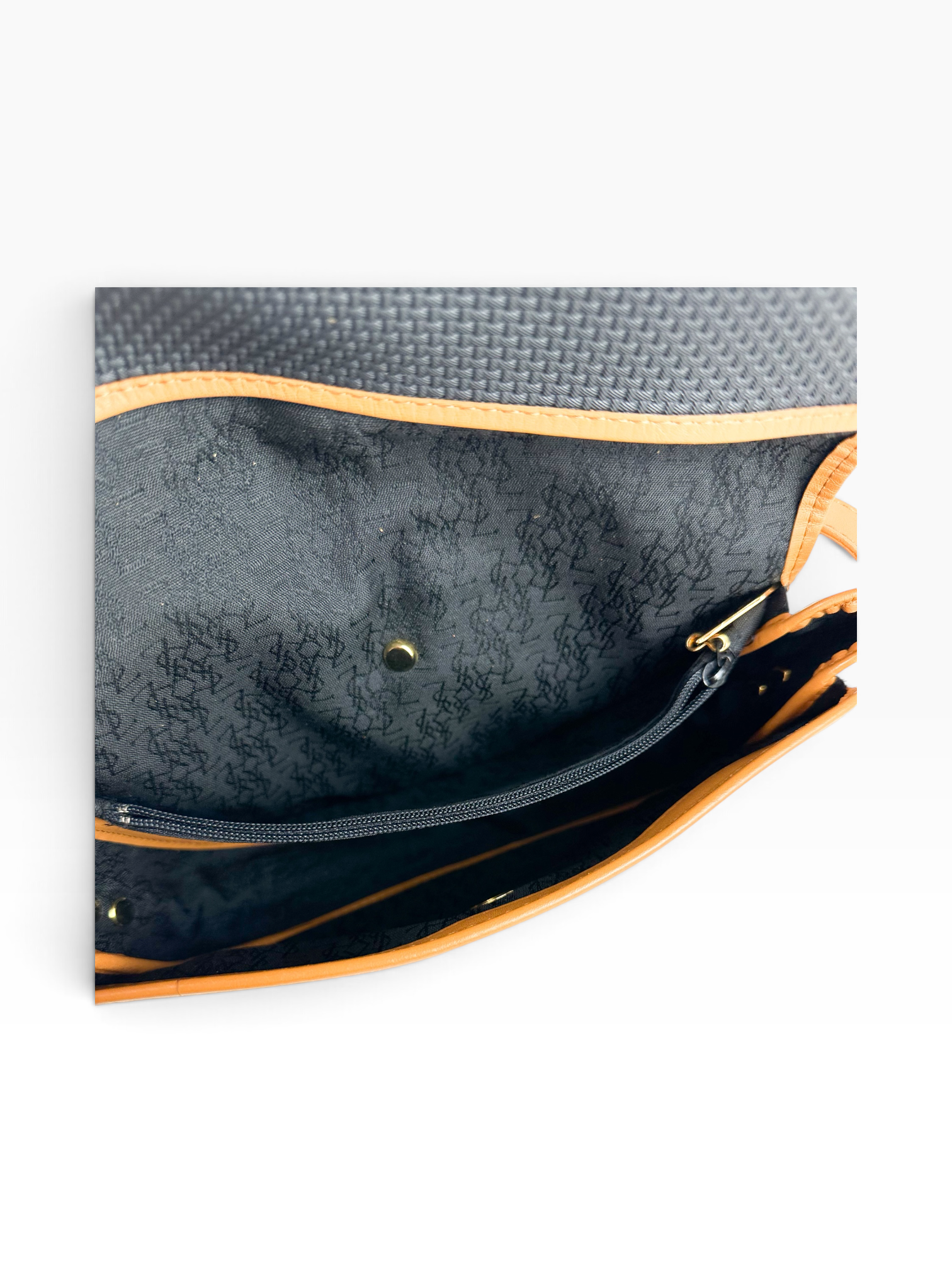Saint Laurent Black Coated Canvas Half Moon Bag