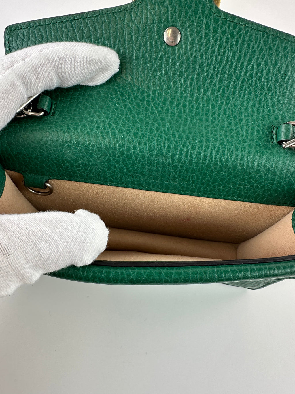 Gucci Green Pebbled Leather Dionysus Bag