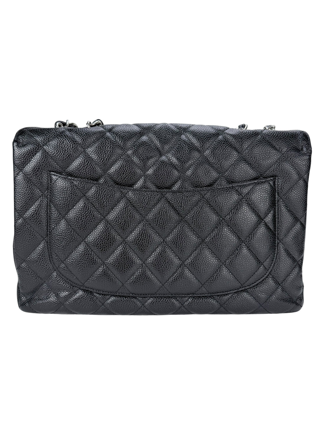 Chanel Black Caviar Leather Classic Flap Jumbo