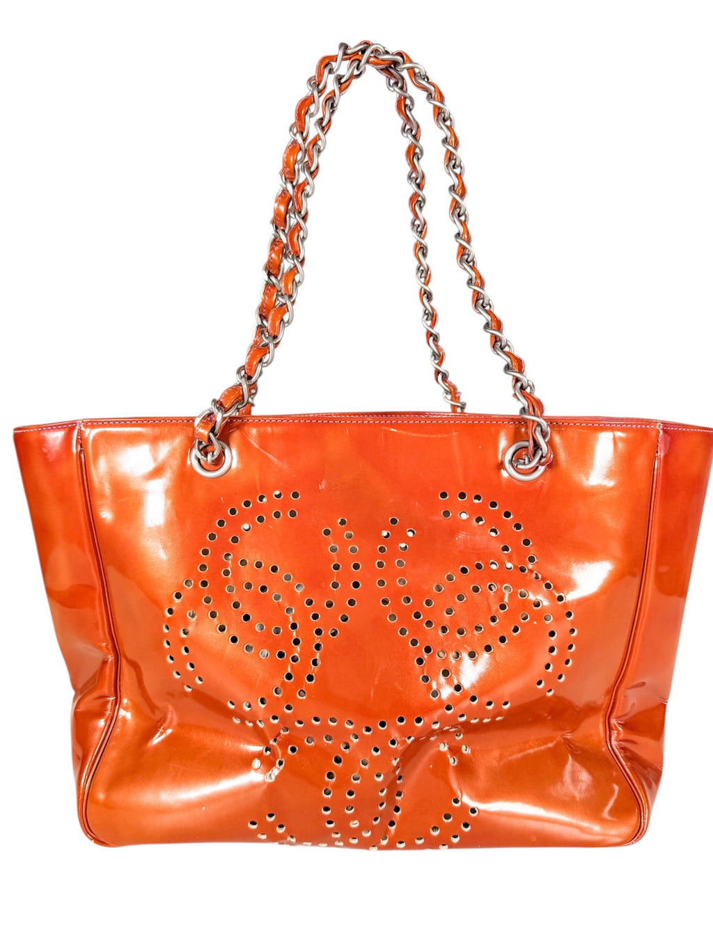Chanel Bronze Patent Leather Triple Coco Tote Bag