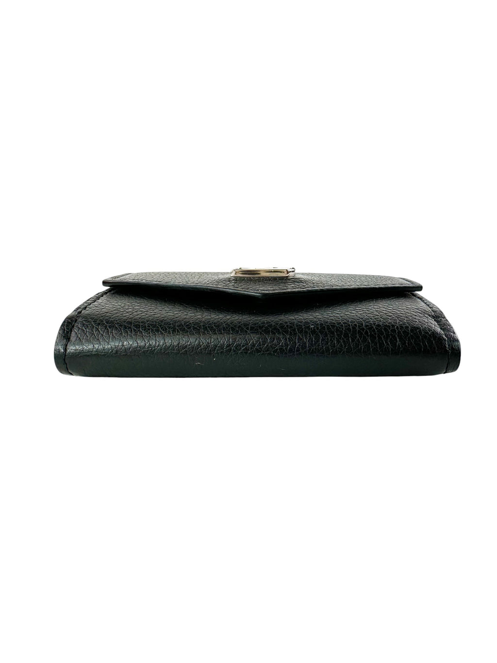 Louis Vuitton Black Pebbled Leather Portefeuille Compact Wallet