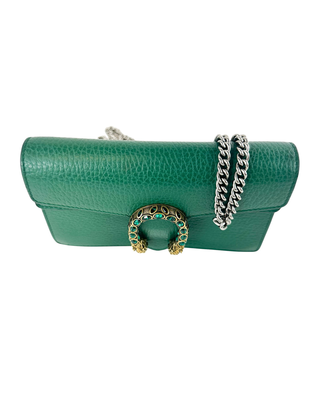 Gucci Green Pebbled Leather Dionysus Bag