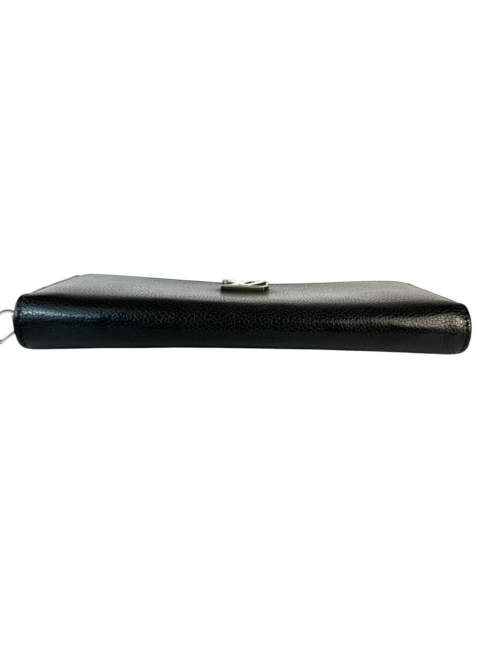 Louis Vuitton Black Pebbled Leather Lock Me Long Wallet