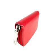 Chanel Red Caviar Leather Compact Wallet Card Case