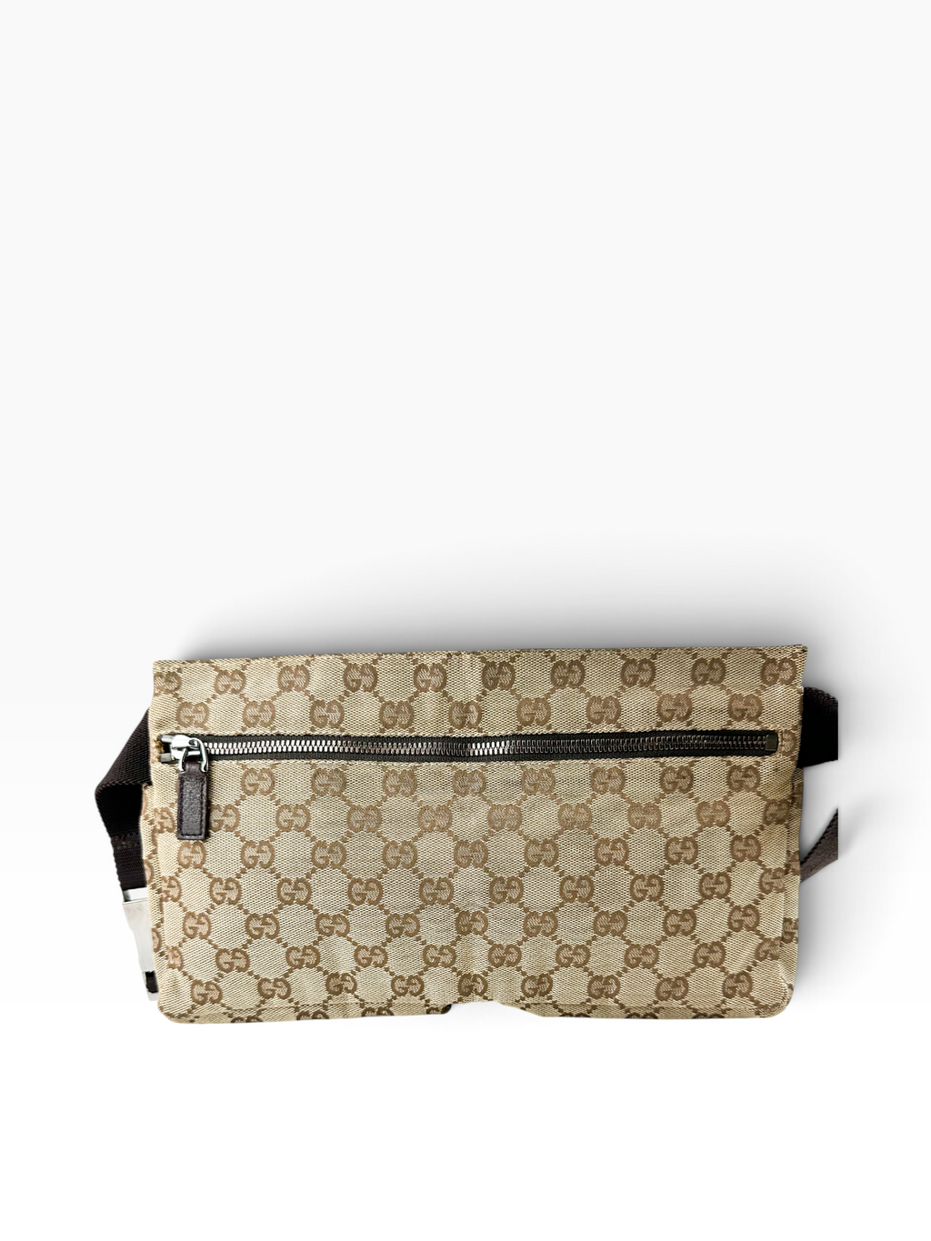 Gucci Beige Canvas GG Double Belt Bag
