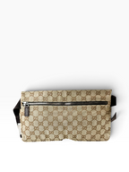 Gucci Beige Canvas GG Double Belt Bag