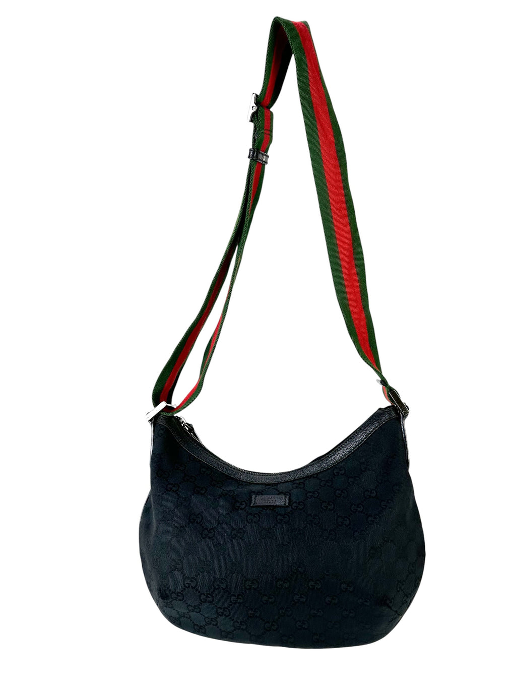 Gucci Black Canvas Sherry GG Shoulder Bag