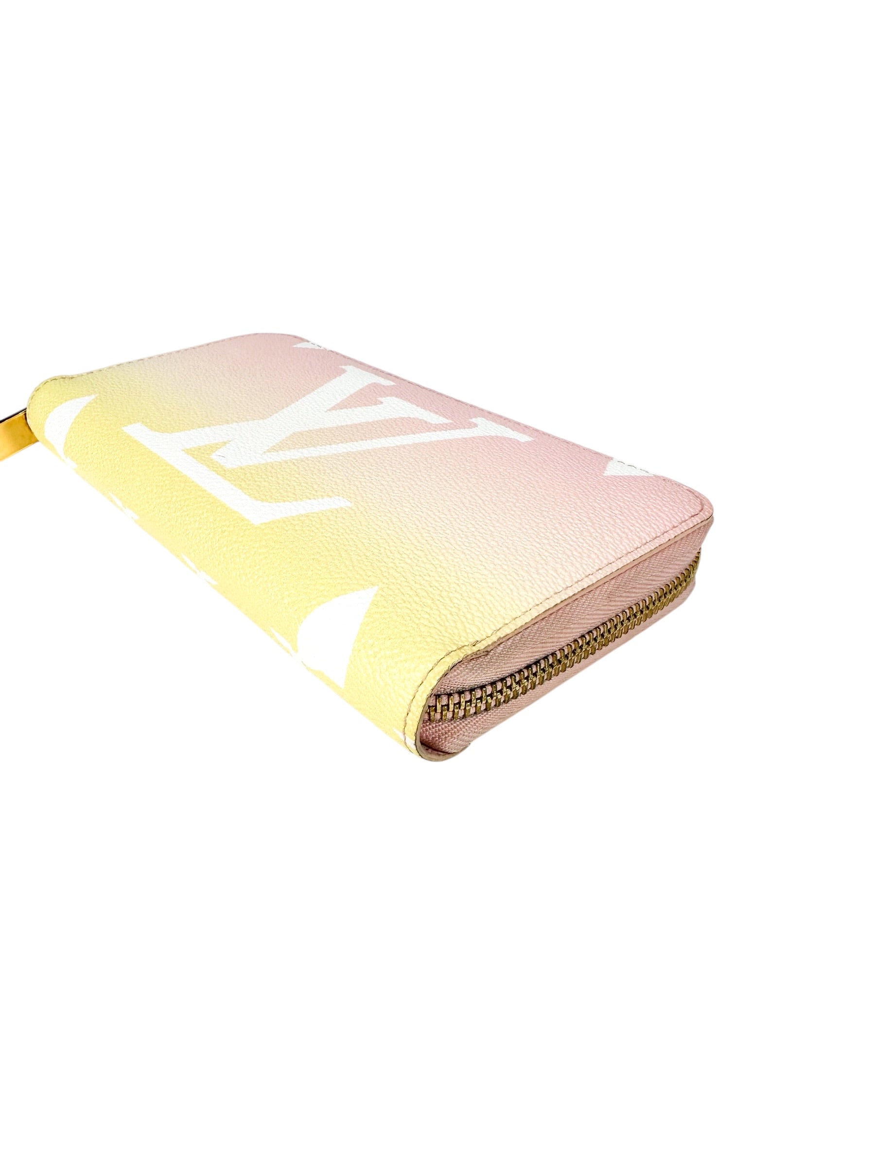 Louis Vuitton Pink Yellow Coated Canvas By The Pool Full Sized Wallet