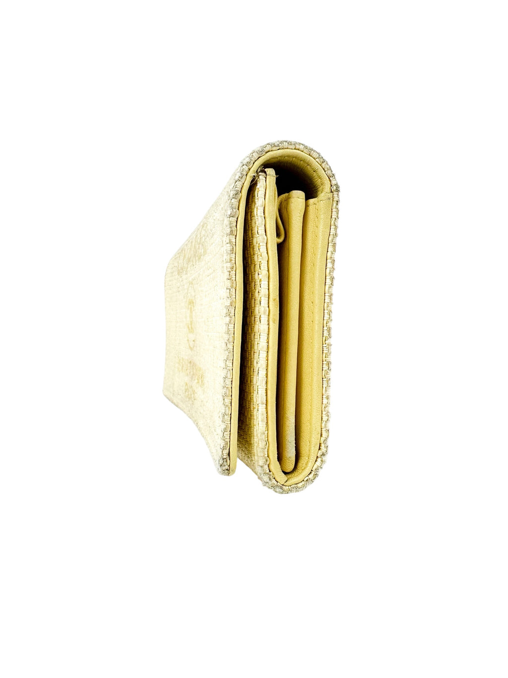 Chanel Yellow Tweed Cambon Long Wallet