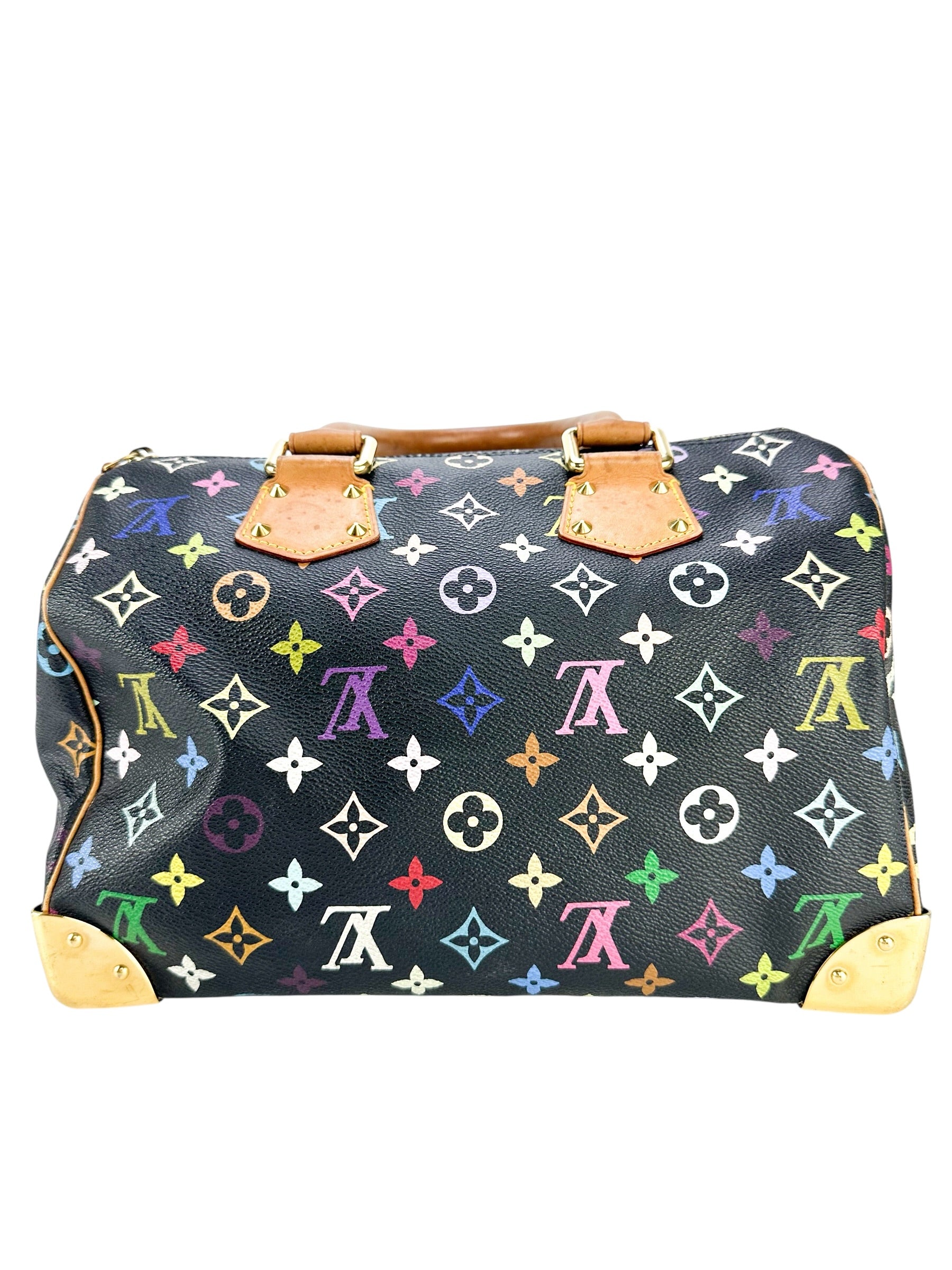 Louis Vuitton Murakami Multicolore Noir Coated Canvas Monogram Speedy 30