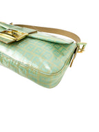 Fendi Mint Vinyl Zucchino Baguette Handbag