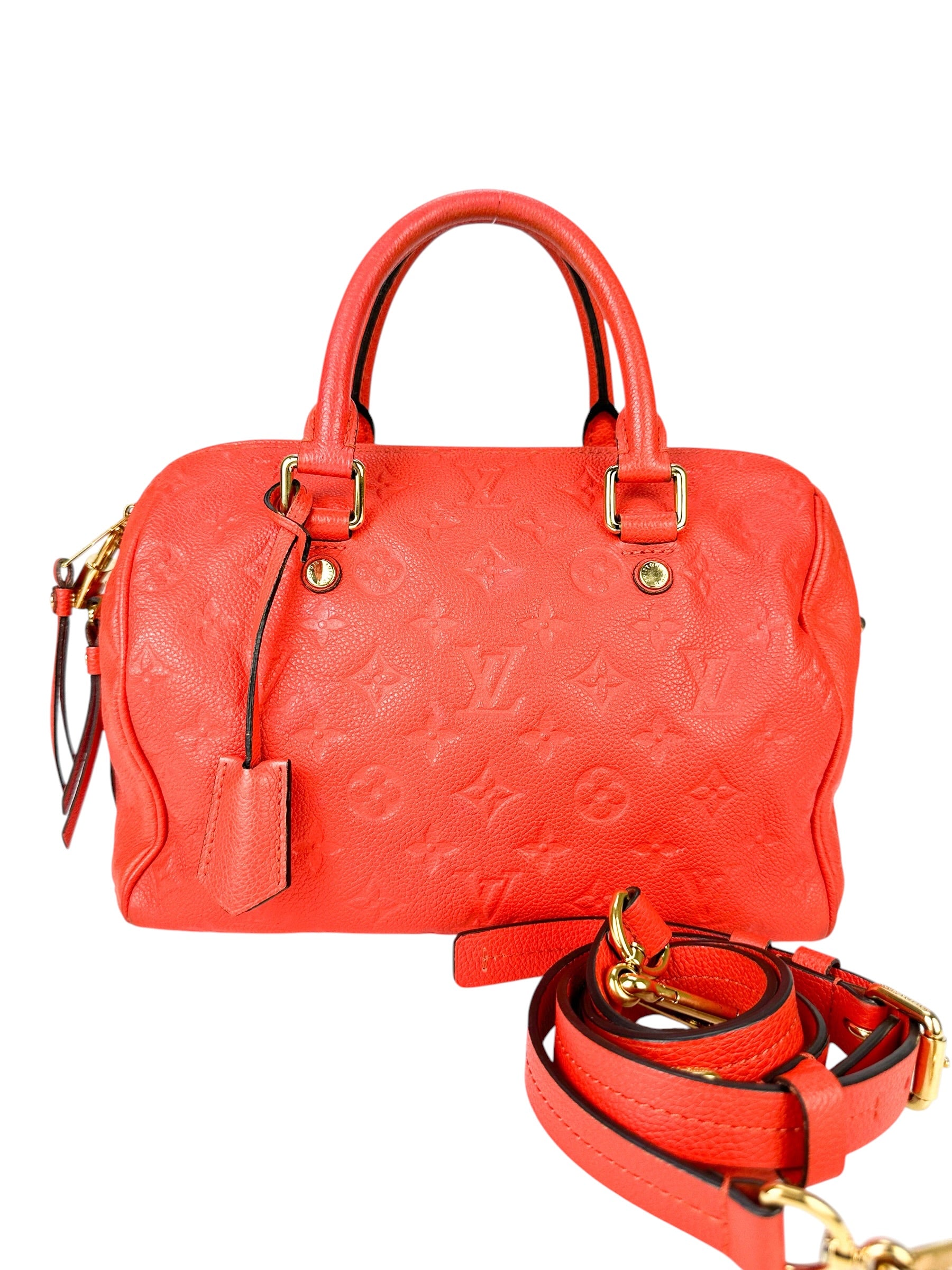 Louis Vuitton Orange Empriente Leather Speedy 25 Bandouliere