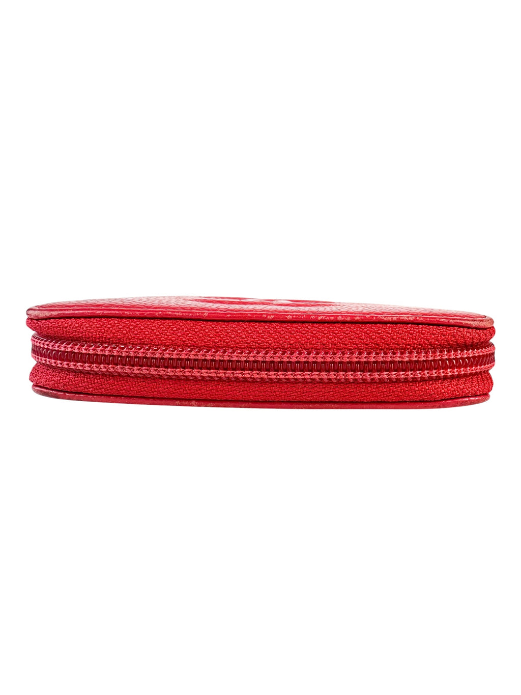 Chanel Red Caviar Leather Compact Wallet Card Case