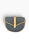 Saint Laurent Black Coated Canvas Half Moon Bag