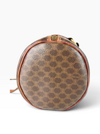 Celine Brown Macadam Coated Canvas Barrel Bag