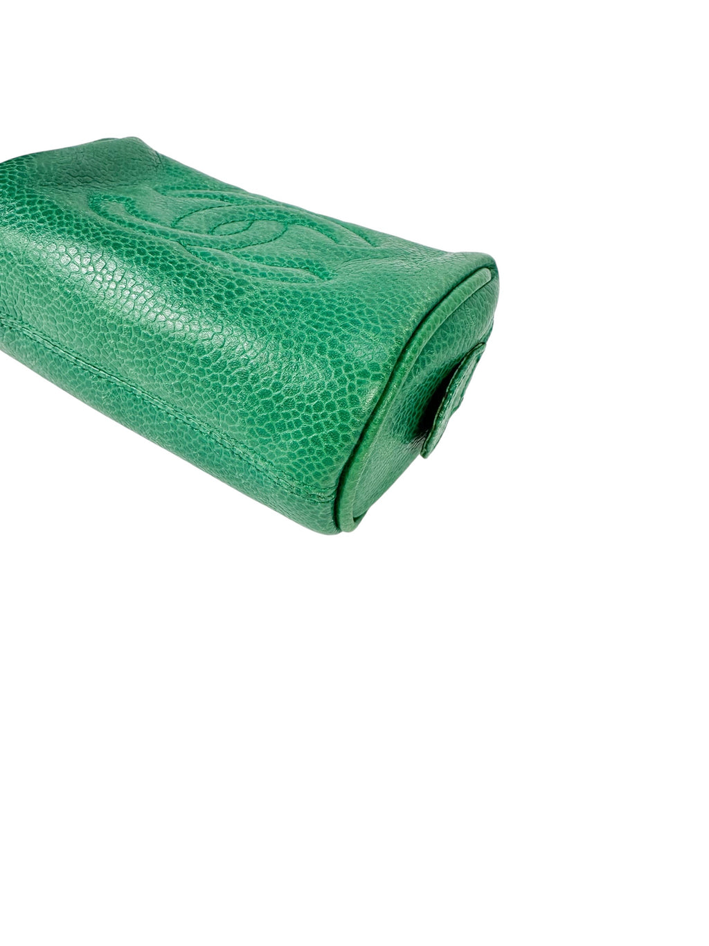 Chanel Green Caviar Leather Cosmetic Pouch Small