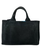 Prada Black Canvas Canapa Mini
