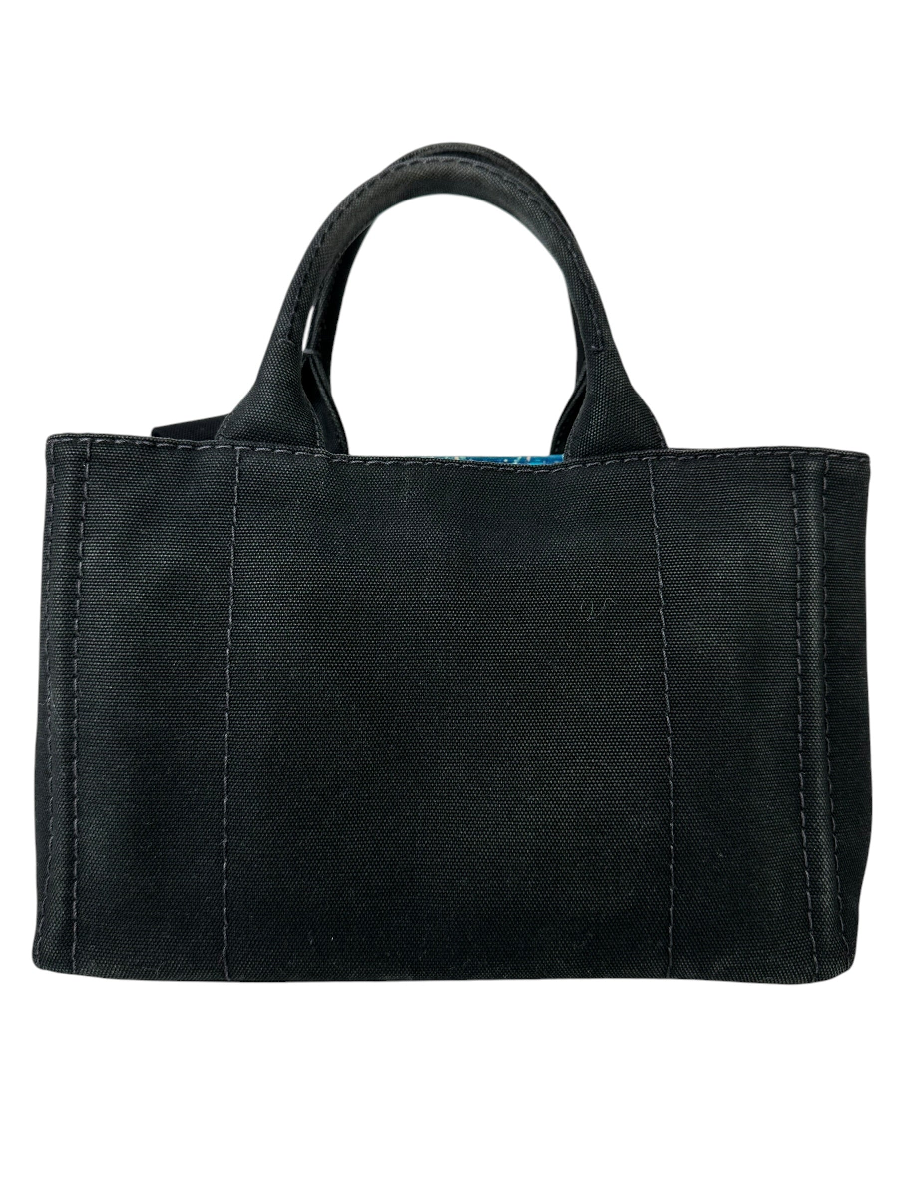 Prada Black Canvas Canapa Mini