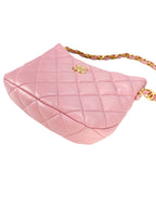 Chanel Pink Quilted Lambskin Hobo Bag
