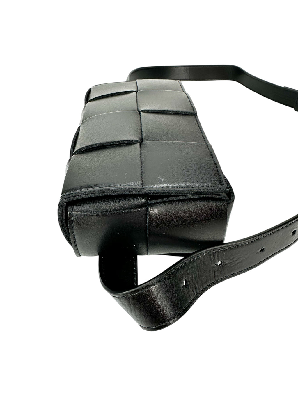 Bottega Veneta Black Leather Casette Belt Bag
