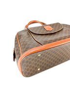 Celine Brown Macadam Coated Canvas Vintage Top Handle Bag