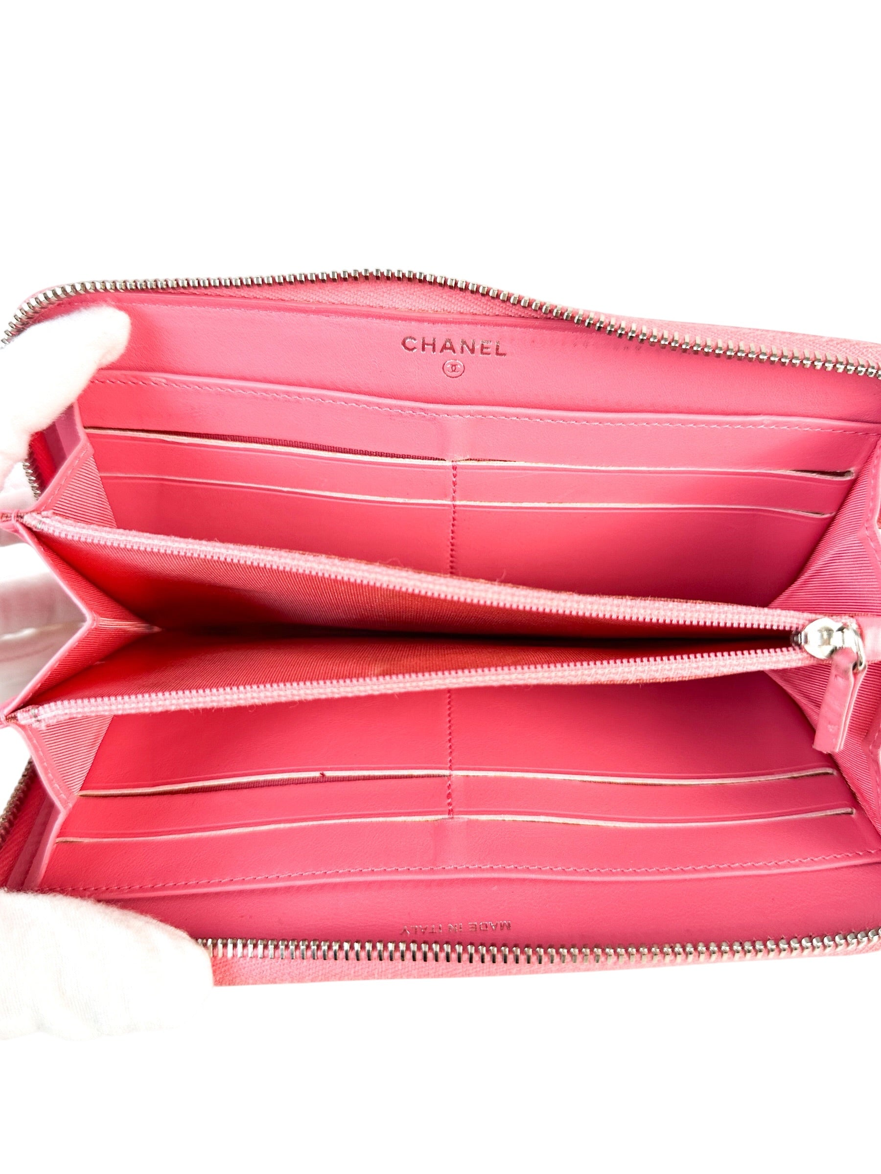 Chanel Pink Coco Mark Lambskin Long Wallet