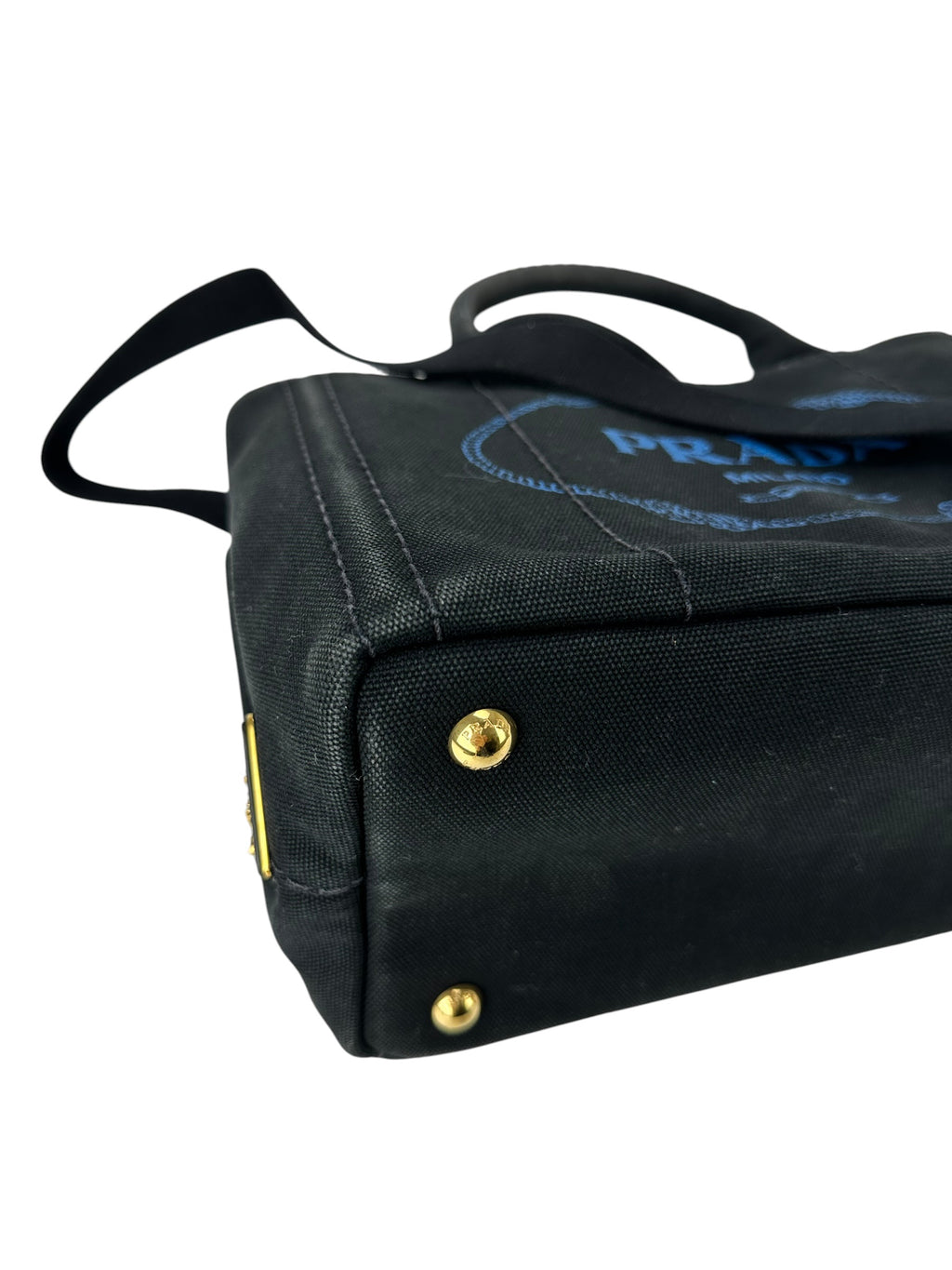 Prada Black Canvas Canapa Mini