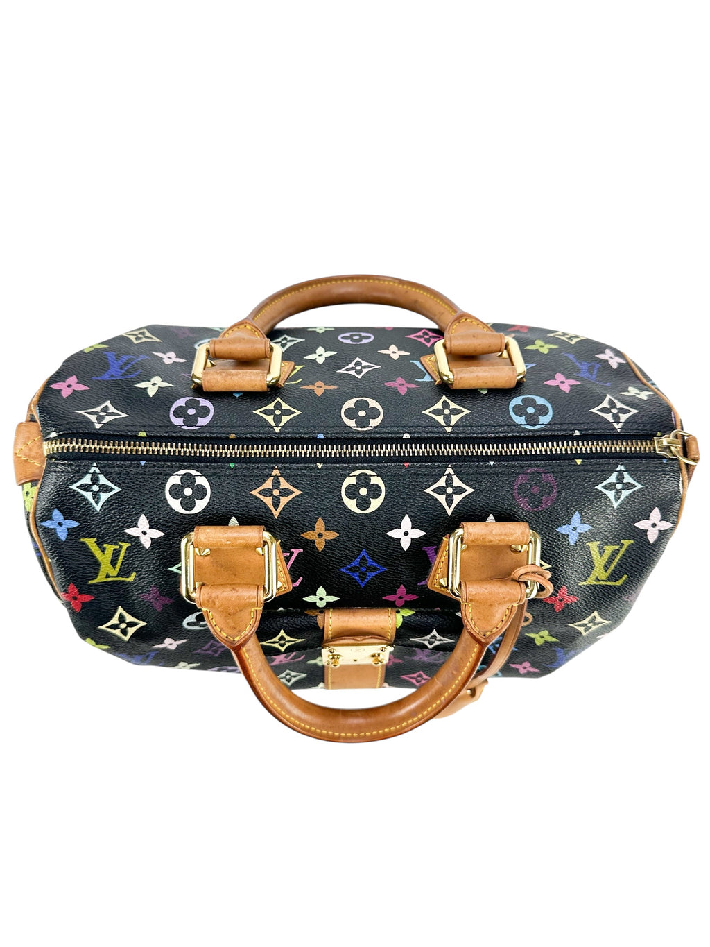 Louis Vuitton Murakami Multicolore Noir Coated Canvas Monogram Speedy 30