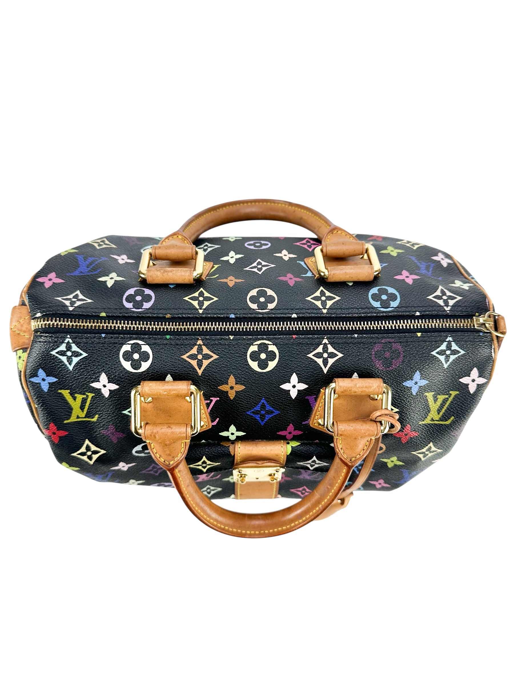 Louis Vuitton Murakami Multicolore Noir Coated Canvas Monogram Speedy 30