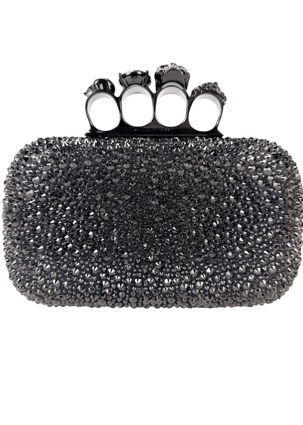 Alexander McQueen Black Crystal Kuckleduster Clutch