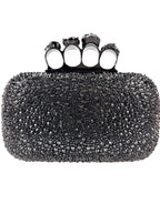 Alexander McQueen Black Crystal Kuckleduster Clutch