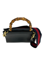 Gucci Black Pebbled Leather Nymphea Top Handle Bag